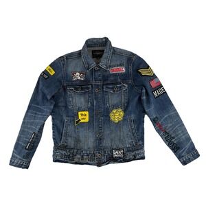 Cult Of Individuality Jean Denim Jacket Size Medium Distressed Streetwear Punk